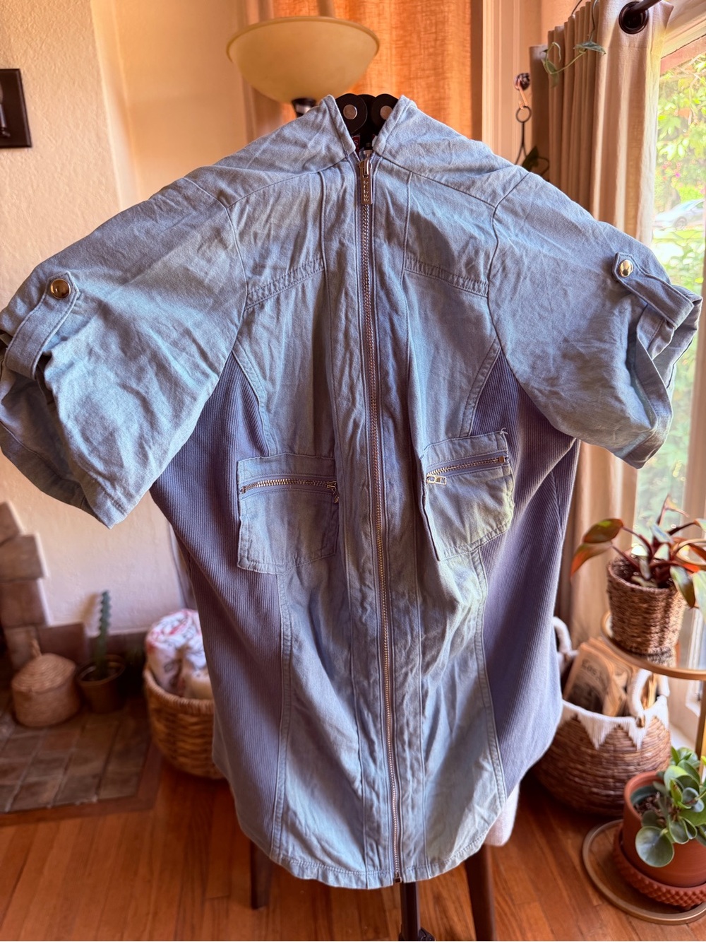 Guess Light Blue Denim Shirt Jacket